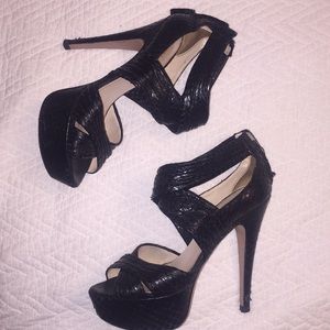 Prada Embossed Leather Platform Pumps